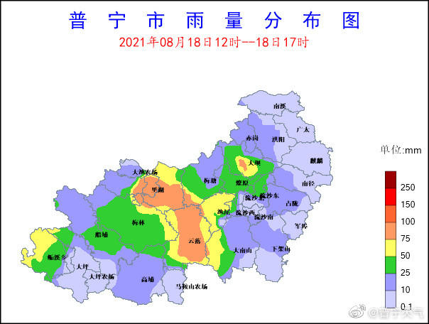 普宁风雨实况|大南山|普宁市|录得|暴雨