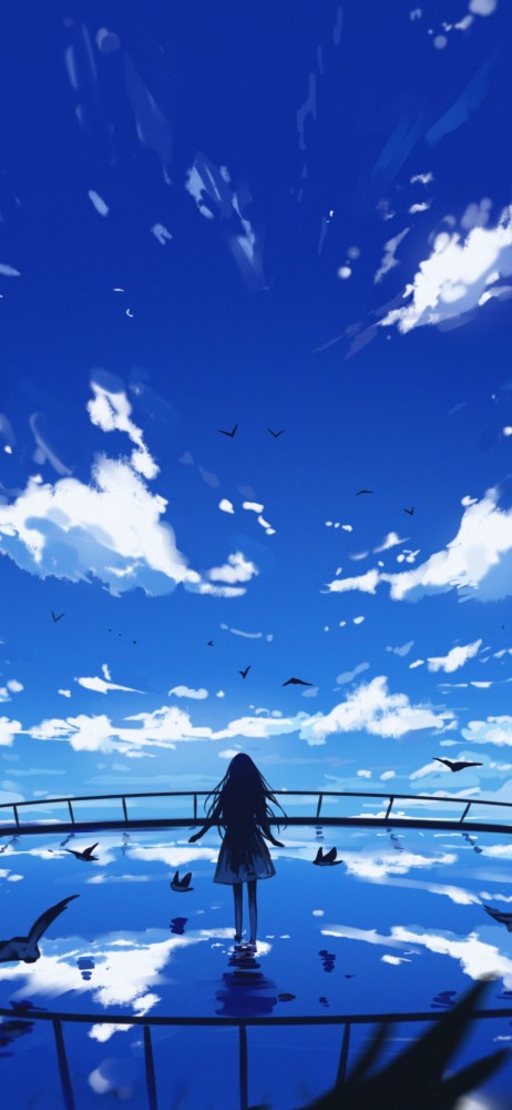高清全面屏二次元绝美意境风景插画壁纸