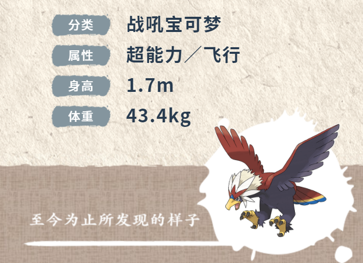 洗翠地区的毛头小鹰进化后会变成勇士雄鹰(洗翠的样子).