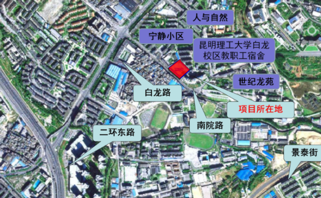 根据公示,典梵时代商务楼项目位于盘龙区青云街道办事处白龙寺村