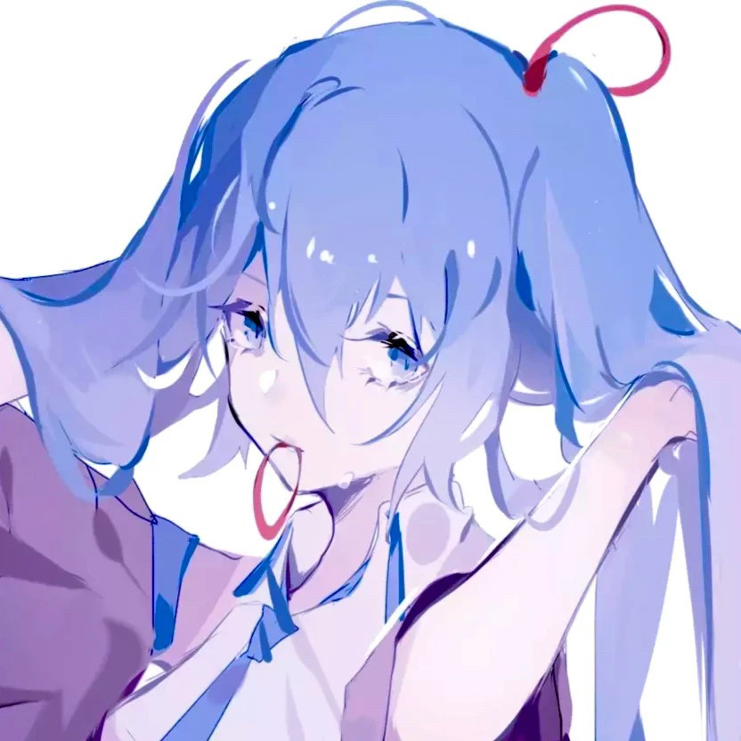 动漫女生头像蓝色海洋