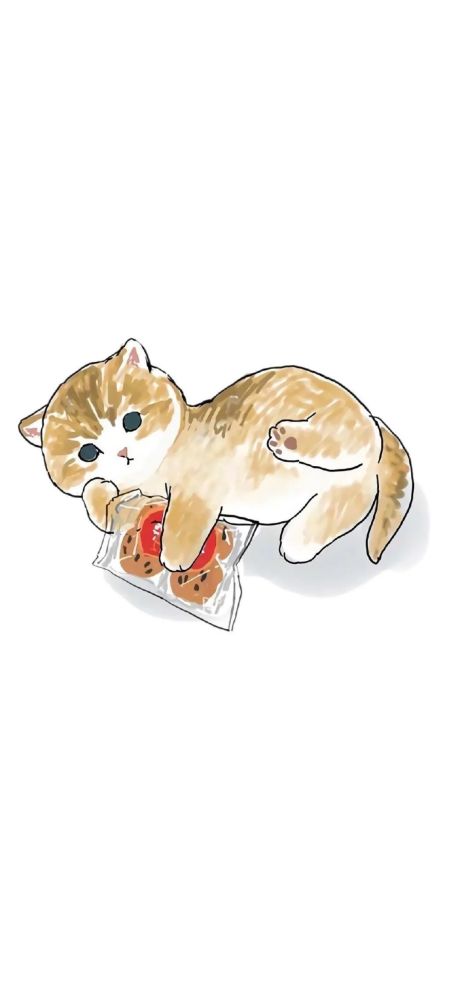 壁纸|可爱猫咪手绘插画高清手机壁纸