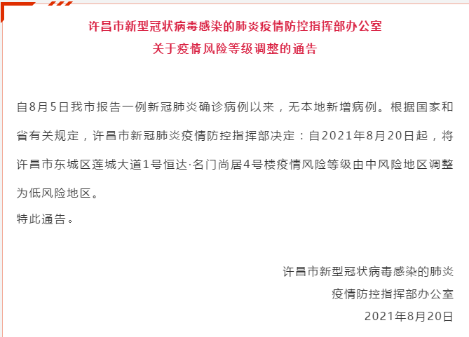 【许昌属于低风险区吗】许昌是中风险地区吗