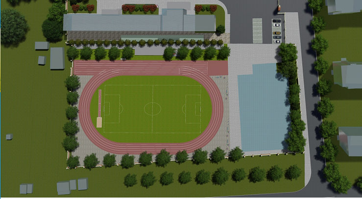 辉南县实验小学 效果图 辉南县实验小学操场建设项目占地5000平方米