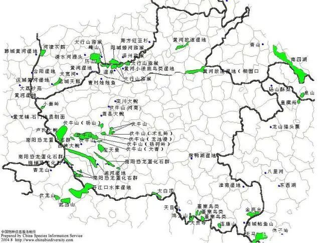 分享各省区自然保护区分布图