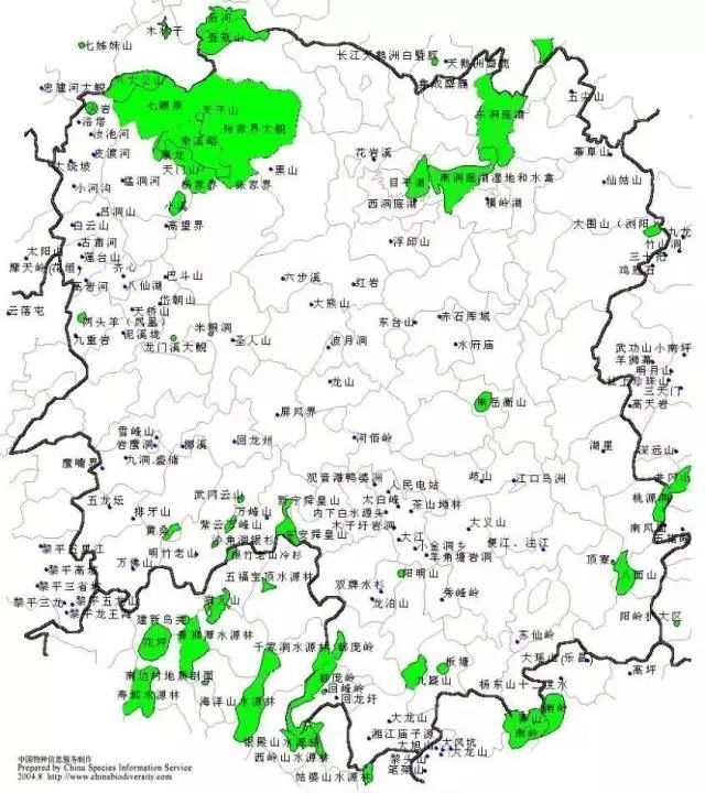 分享各省区自然保护区分布图