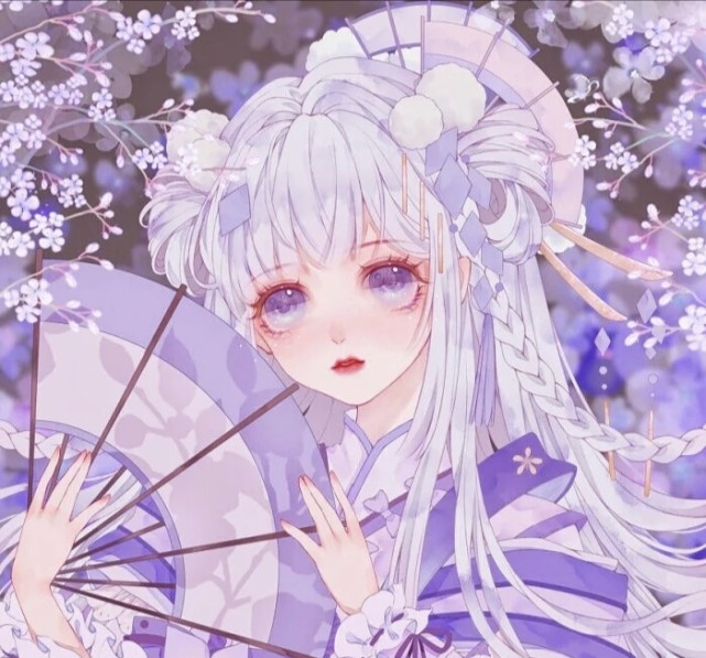 拿扇子的古风女头_腾讯网