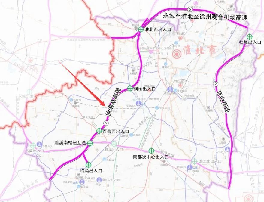 在近期公布的 淮北市"十四五"高速公路 建设项目规划图中 也标示出了