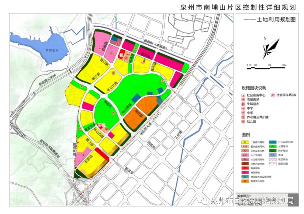 3,泉州市南埔山片区控制性详细规划三大设施及社区服务设施规划控制图