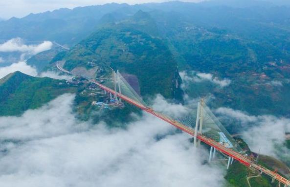世界最高的大桥,来自中国贵州,耗资10亿有200层楼高