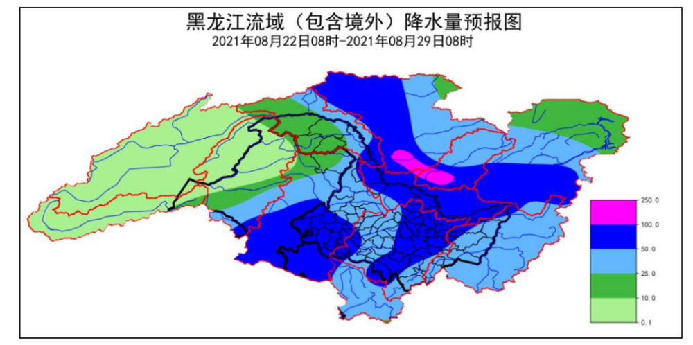 2021 年   月    日 08 时-29 日 08 时黑龙江各江河流域降水量