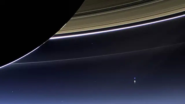 "卡西尼号"从土星回望地球照片 | 图源:nasa