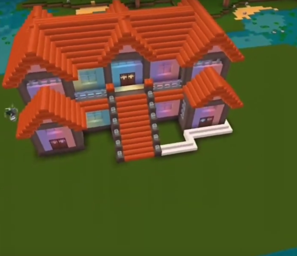 《迷你世界》多个屋檐的别墅设计,屋顶是亮点,看起来就是大房子