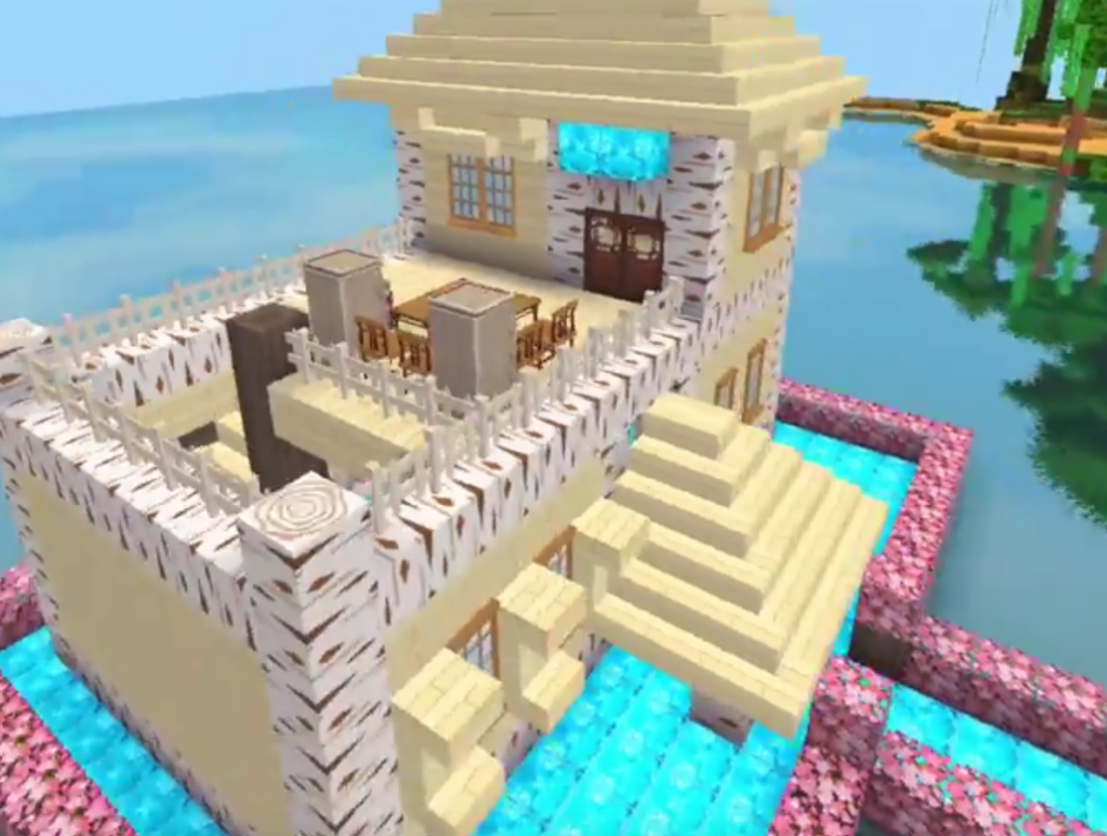 《迷你世界》水面小屋,搭建起来十分快速,可作为临时别墅