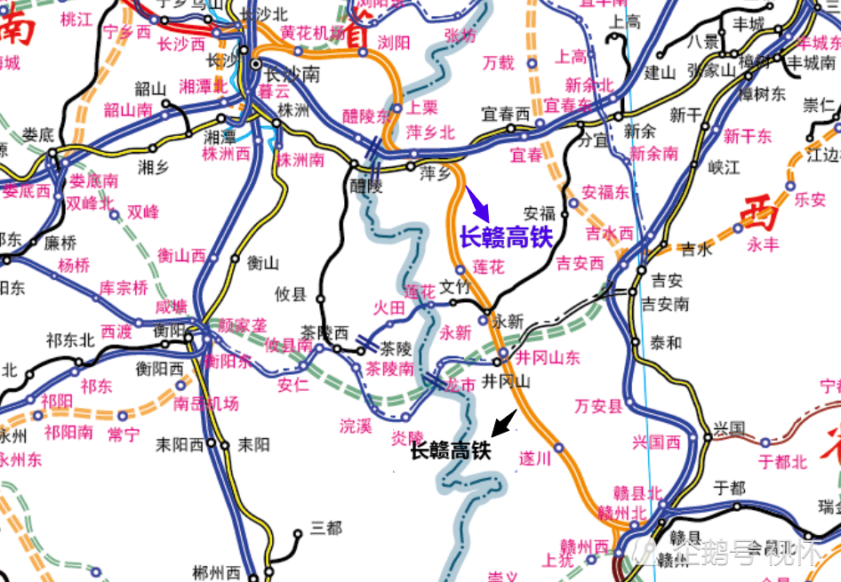 除赣深高铁外,赣州枢纽计划再新建5条铁路,其中3条是高铁线路