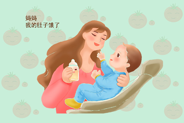 那么,宝宝想要表达的意思就是:妈妈,我的肚子饿了,我很饿,妈妈你知道