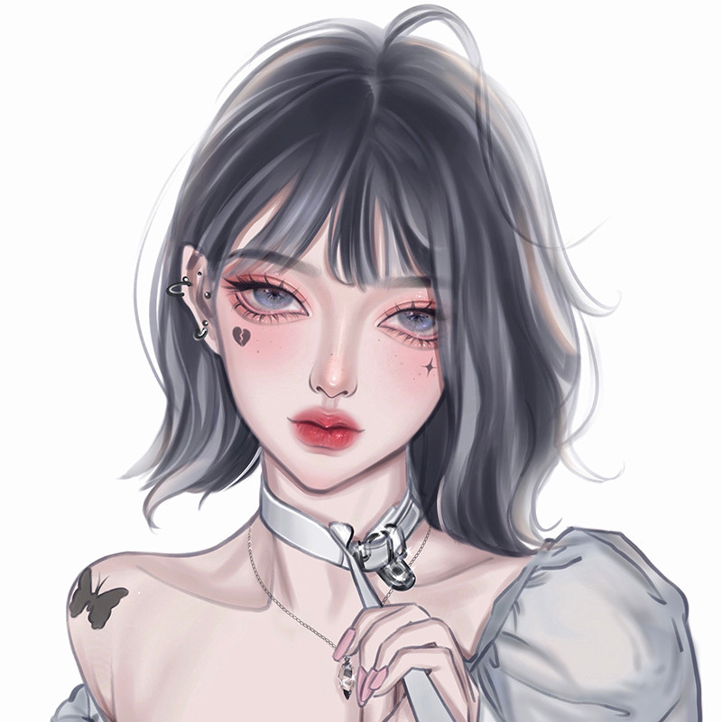 "手绘女生头像|所有温柔眷恋都是对你灿若星辰的喜欢"