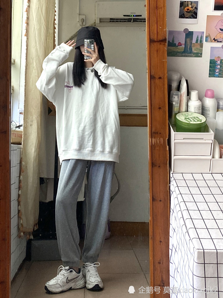 172cm55kg高个子女生早秋卫衣穿搭