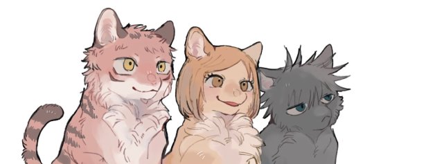 咒术回战拟猫化,猫化五条悟挤压主角团,黑猫伏黑惠面