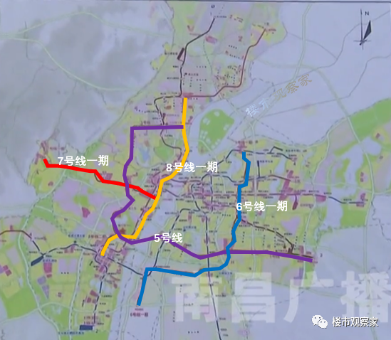 南昌地铁第三期建设规划线路图曝光5678号地铁走向稳了