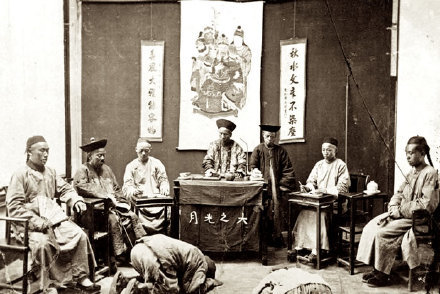 1890年晚清时期的人们,官老爷,贫困的百姓.