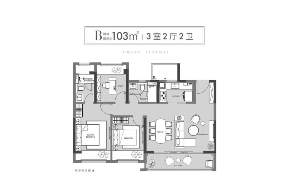 效果图 户型有 100㎡,103㎡,111㎡,119㎡,134㎡五种.