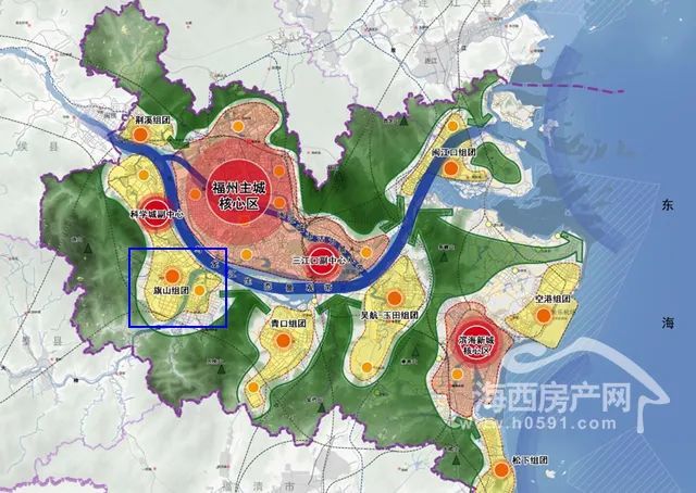 从上图可以看到"旗山组团"已将闽侯南通纳入范围