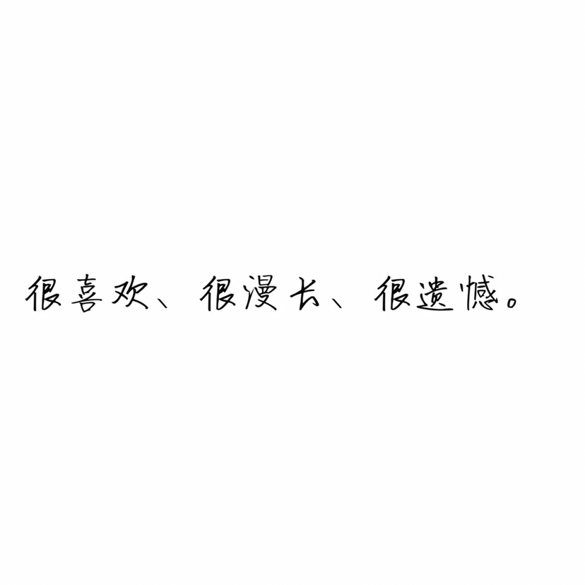 很喜欢,很漫长,很遗憾.