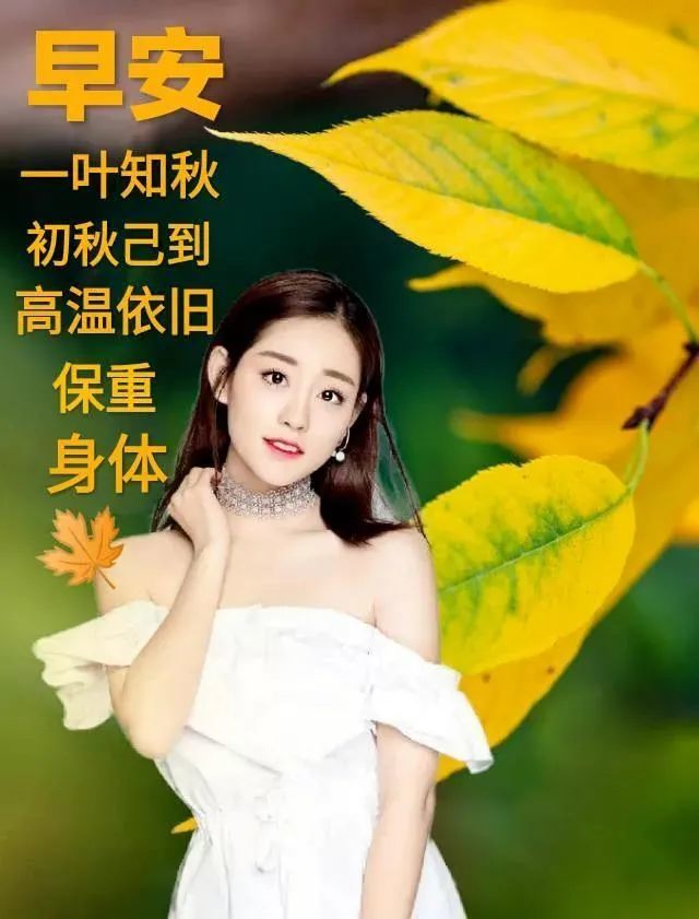 8张有非常好看的美女早安图片带祝福语 秋天漂亮早上好祝福美女动画