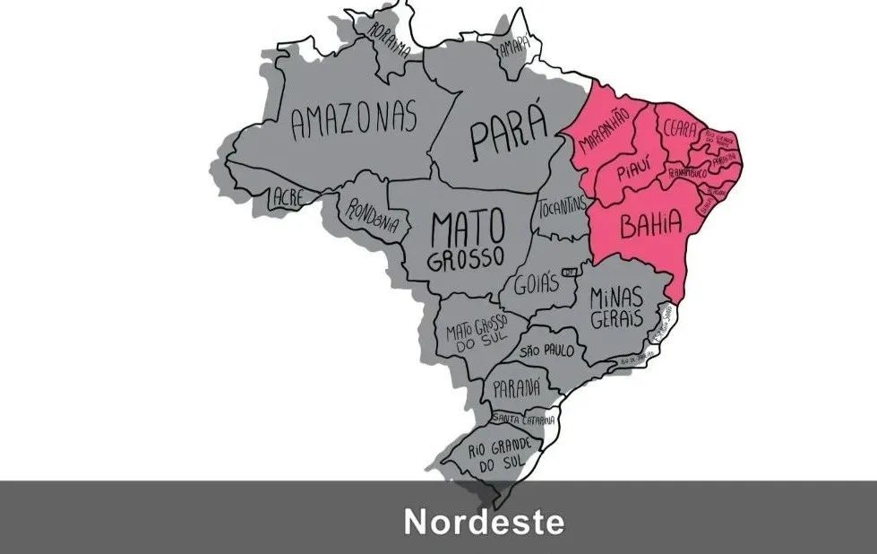 巴西东北部nordeste(9个)阿拉戈斯州alagoas巴伊亚州bahia塞阿拉州