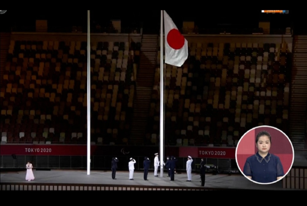 离谱昨天日本东京残奥会的日本国旗被躺平了