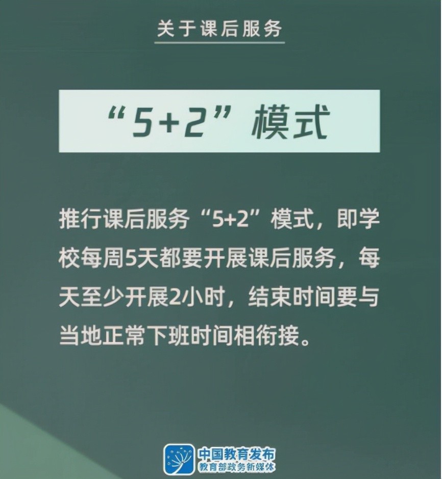 即每周至少5天,每天提供2小时的课后延时服务,学生放学后,留在学校做