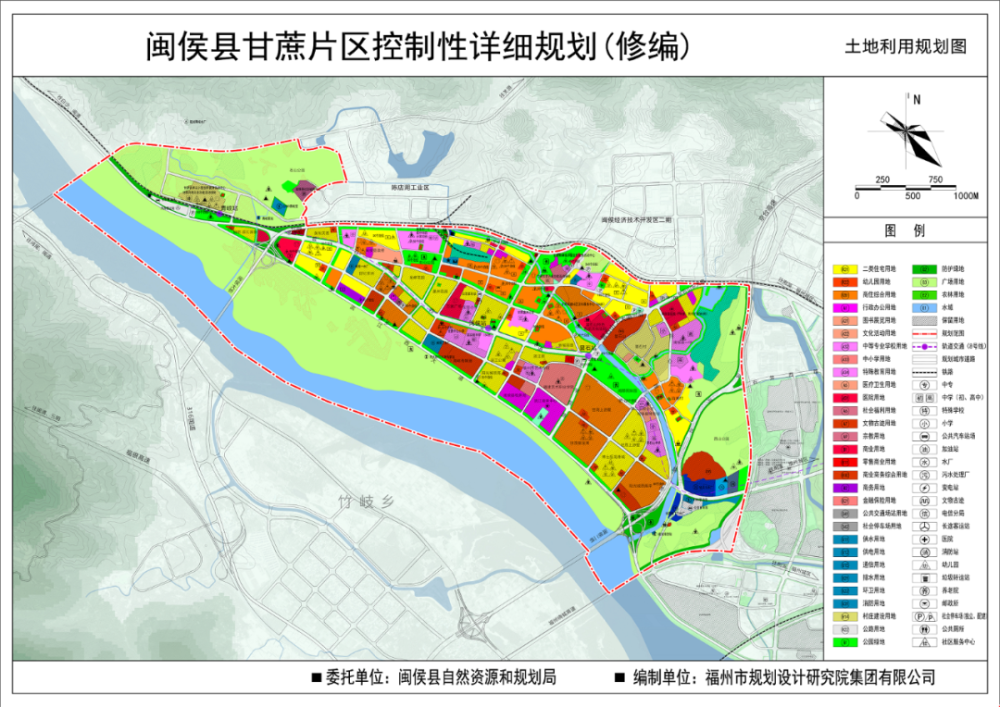 土地利用规划图 福州地铁8号线通闽侯甘蔗, 设三个站点