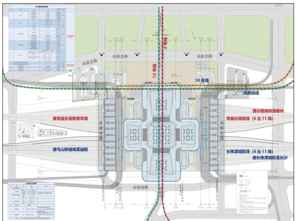长沙高铁西站是 国内首个以"十字型"平面作为站厅布局的高铁站,其中