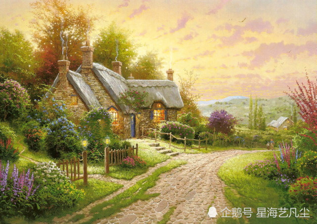 如梦似幻的风景油画,托马斯 金凯德thomas kinkade
