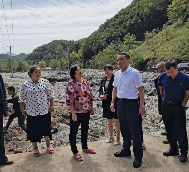 洛南县代县长杨长江深入洛南灾区检查灾情