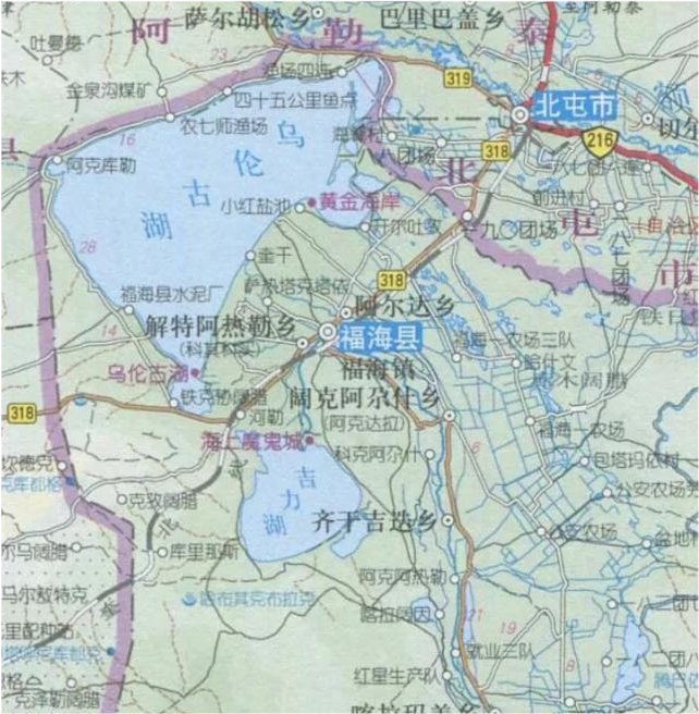 9米,湖水来自于乌伦古河.