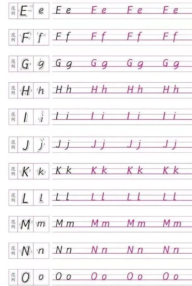 练字衡水体英文写法高中生必看