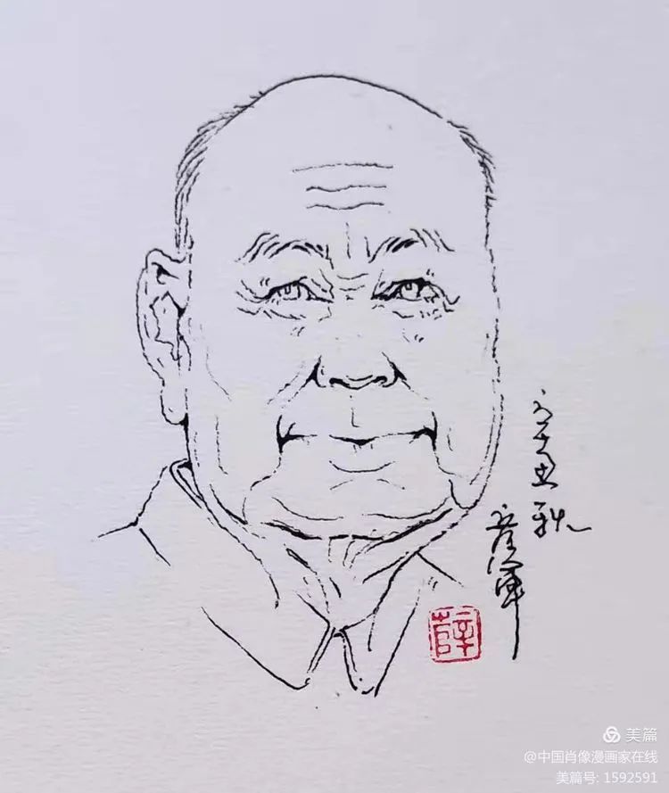 导弹之父钱学森肖像漫画