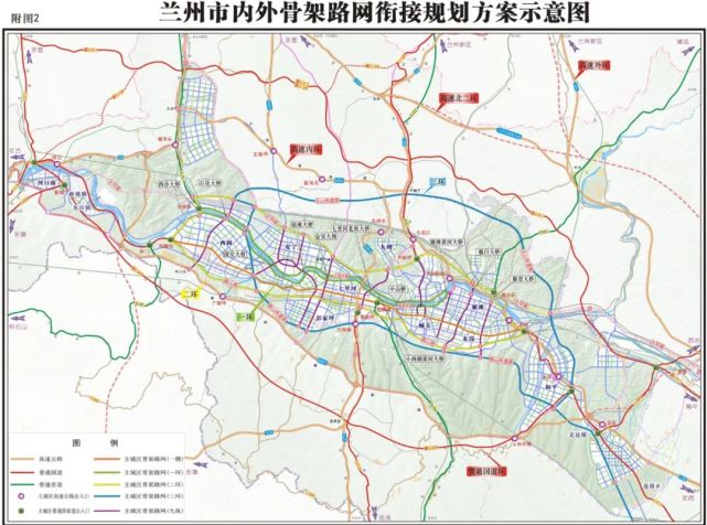 观察兰州市内外骨架路网衔接规划方案示意图可以发现,新g309线具有