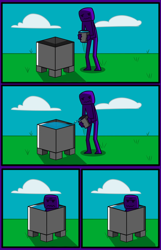 漫画五:末影人洗澡的正确方式!