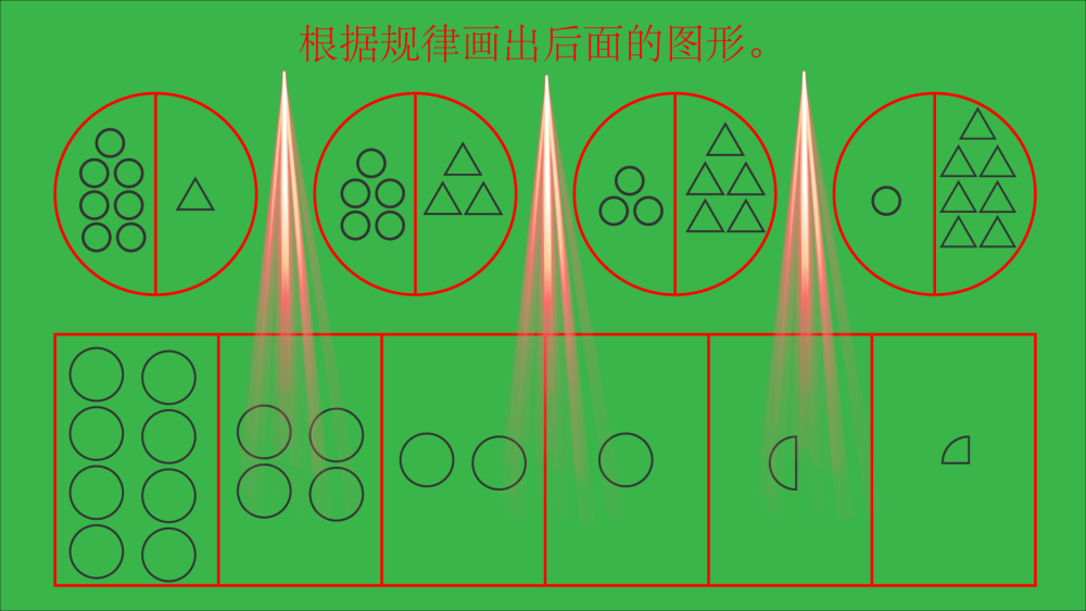 【例5】观察图案的变化规律,画出"?"处的图形.