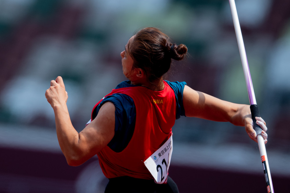 (东京残奥会)田径ーー女子标枪f13级:赵玉萍夺得银牌