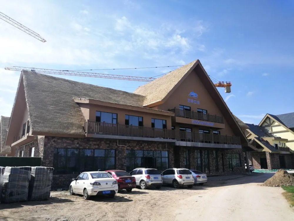 查干湖生态小镇文旅国际街区建筑群外装即将完成