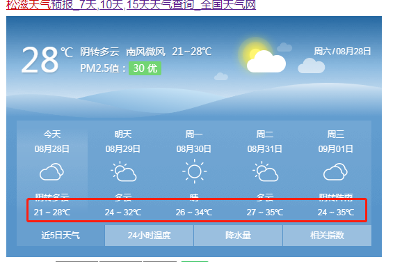 松滋3天天气预报