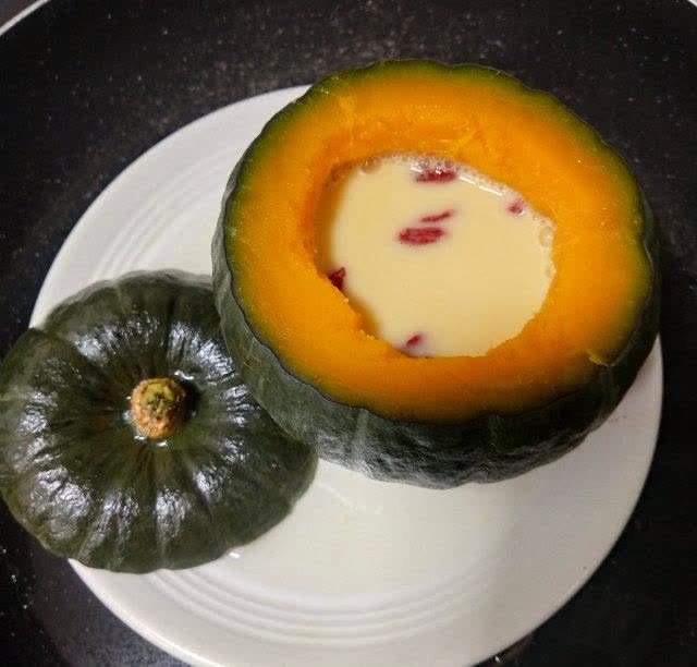 小南瓜蒸牛奶鸡蛋,健康美味,营养低卡