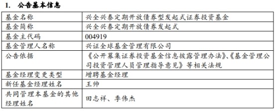 兴全兴泰定期开放债券发起式成立于2017年8月31日,截至2021年8月27日