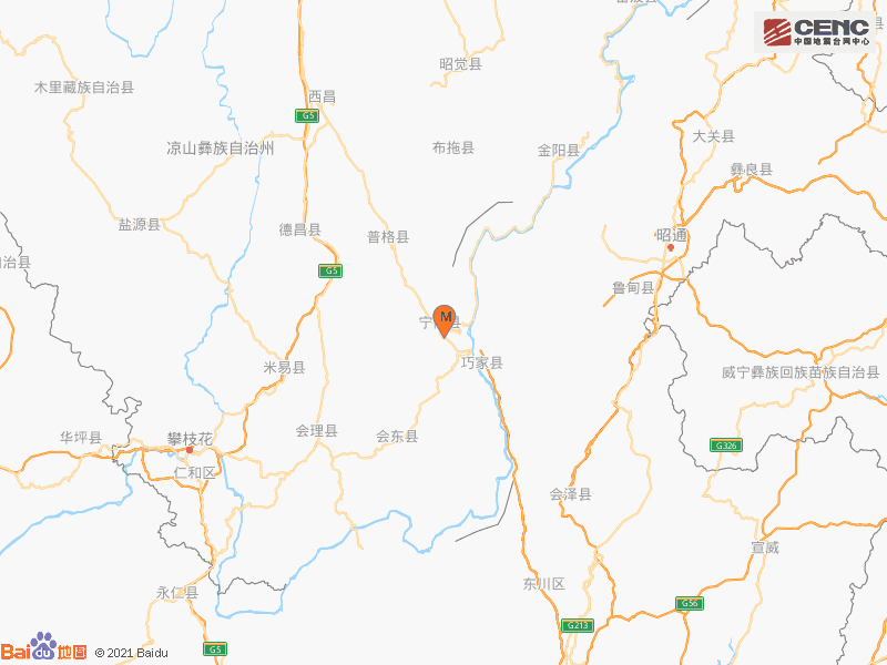 四川凉山州宁南县发生3.1级地震