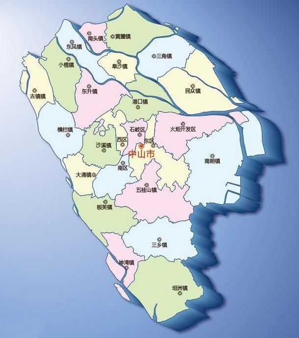 2,中山行政区域划分2019年末2020初常住人口338.