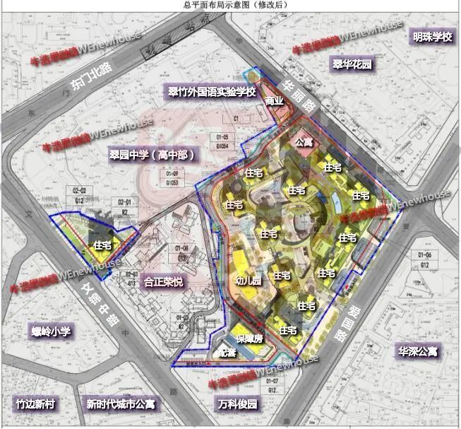 项目整体建筑布局如下图所示(此为政府公示的规划草案,后期实际建设